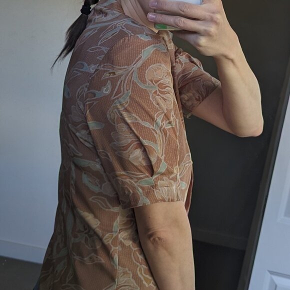 Stunning floral vintage button down shirt, short sleeve, Jouve, size 8 US - Picture 3 of 14